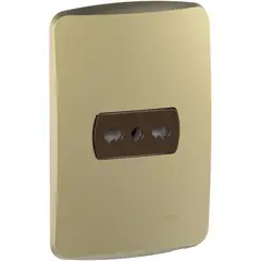 SCHNEIDER ELECTRIC - Placa Miluz armada con tomacorriente 10/16A dorado