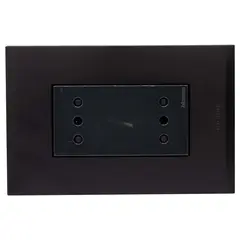 BTICINO - Placa armada Nóbile tomacorriente doble 10A negro