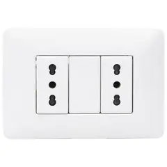 BTICINO - Placa armada Matix tomacorriente doble 10/16A color blanco