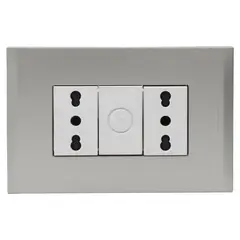 BTICINO - Placa armada Nóbile tomacorriente doble 10/16A color Perla