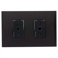 BTICINO - Placa Armada Nóbile Tomacorriente 10A+10/16A Negro
