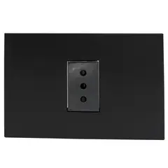 BTICINO - Placa armada Nóbile tomacorriente simple 10A negro