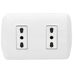 BTICINO - Placa Armada Modus Plus Tomacorriente Doble 10/16A Color Blanco