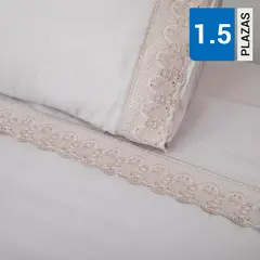 DORAL - Juego de Sábanas Broderie Santorini