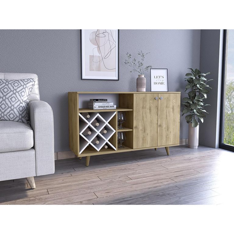 Mueble Bar Vihti 1 cajón macadamia + blanco M