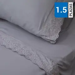 DORAL - Juego de Sábanas Broderie Santorini