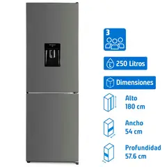 LIBERO - Refrigerador Bottom Freezer No Frost 250 Litros Inox LRB-281NFIW