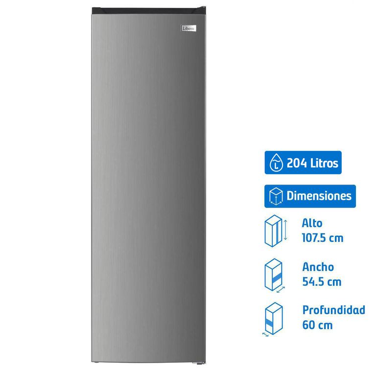 LIBERO Freezer Vertical 163 Litros Inox LFV-290NFI
