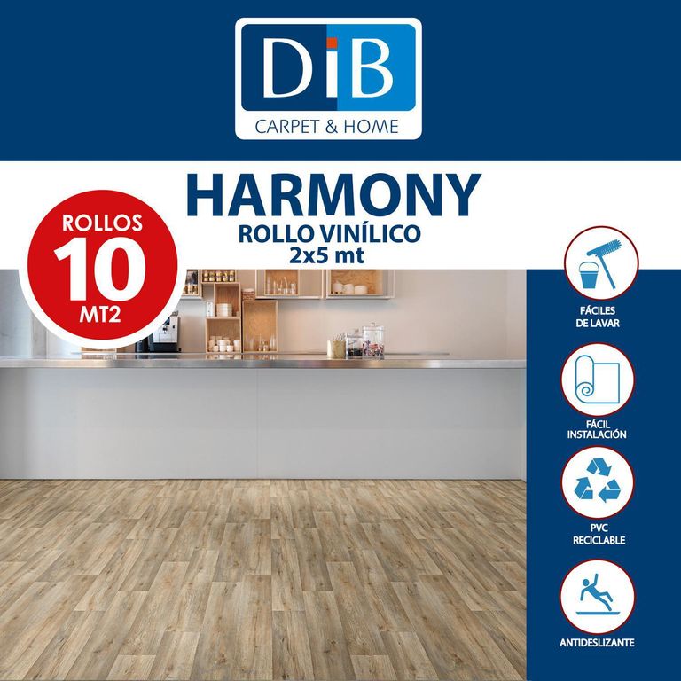 Piso Vinílico en Rollo 2 mm 2x5 m Harmony Café 10 m2