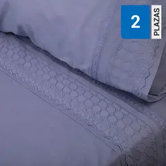 DORAL - Juego sábanas broderie amalia 144 hilos