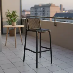 IDETEX - Silla Bar Verona Negro 100x51x47 cm