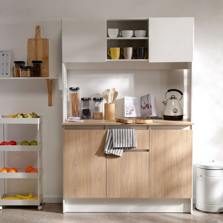 Mueble Cocina Modular 120X180X39 Cm Blanco Olmo Alpino Capri