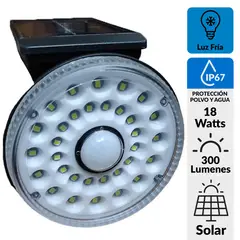 LEDZONE - Foco Solar Led con Sensor 18 W IP67 300 lm Luz Fría