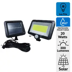 LEDZONE - Panel Solar Led con Sensor 20 W IP 67 300 lm Luz Fría