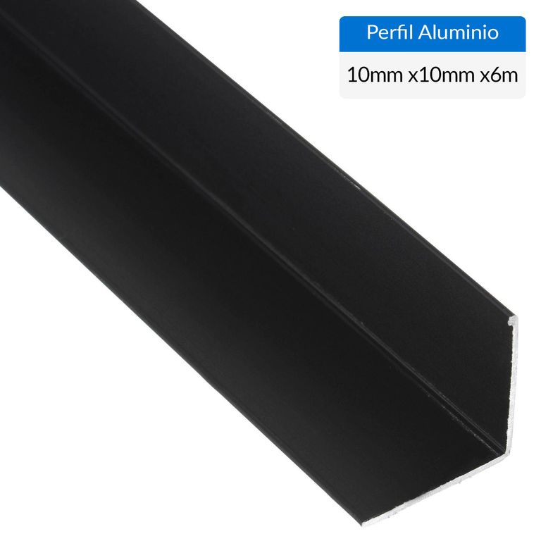 Ángulo Negro 10x10 mm 6 Metros Acabado Estético