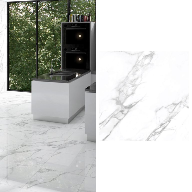 Porcelanato 60x60 cm Prestige Mármol Pulido Blanco 1.44 m2