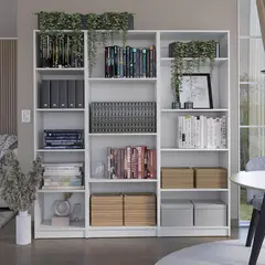 TUHOME - Combo 2 estantes + estante 4 repisas blanco