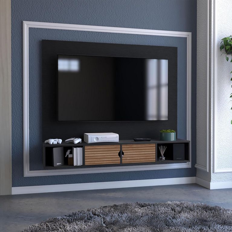 Panel Rack TV 56" Montpellier Wengue 142x120x31.5 cm