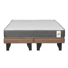 INTERMUEBLES - Cama 2 Plazas Europea Confort Silver Café Claro