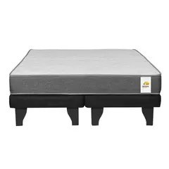 INTERMUEBLES - Cama 2 Plazas Europea Confort Silver Negro