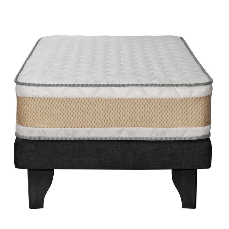 INTERMUEBLES Cama 1 plaza Europea Confort Gold Negro