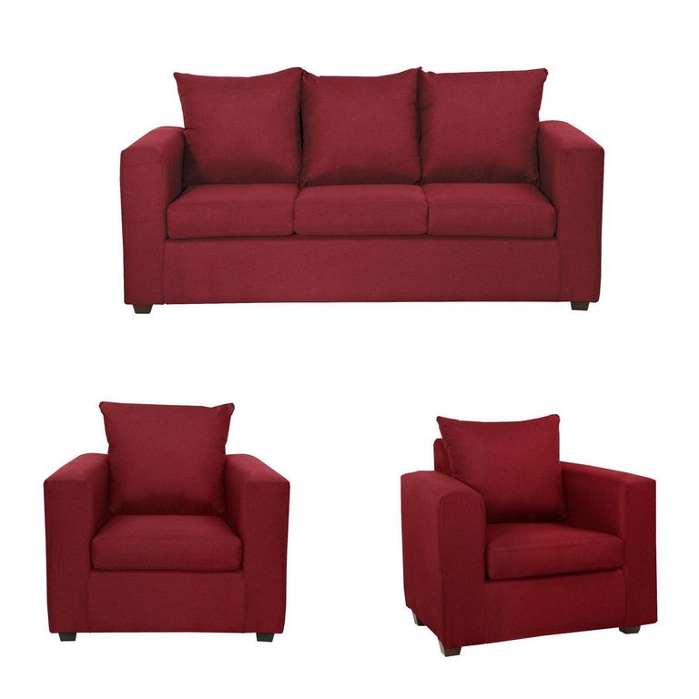 Set de Sofás Marco 3 Cuerpos + 2 Sillones Tela