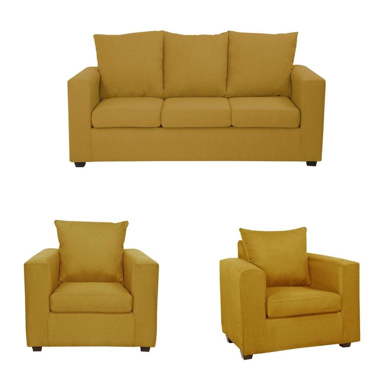 Set de Sofás Marco 3 Cuerpos + 2 Sillones Tela