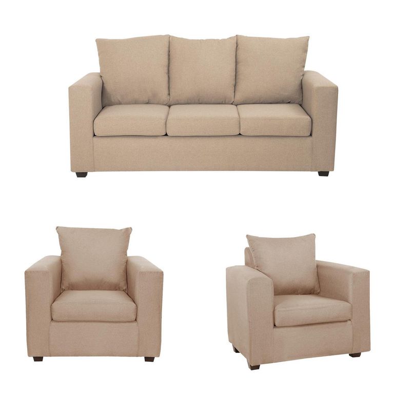 Set de Sofás Marco 3 Cuerpos + 2 Sillones Tela