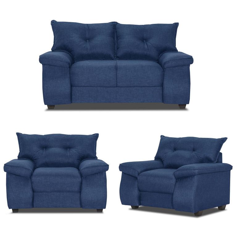 Set de Sofás Fortaleza 2 Cuerpos + 2 Sillones Tela