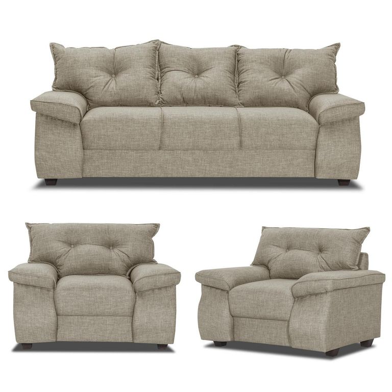 INTERMUEBLES Living 3 cuerpos FORTALEZA 210x90x80 cm Beige