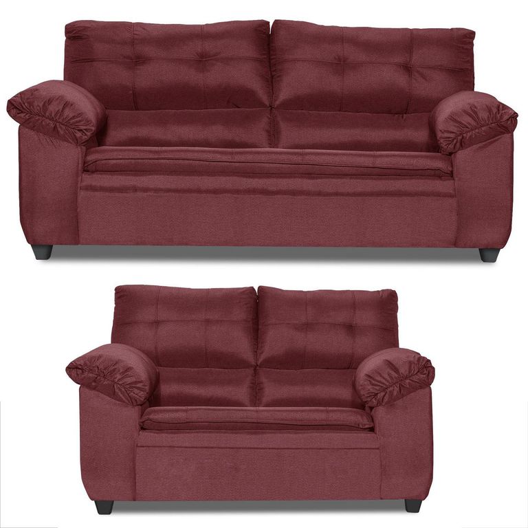 INTERMUEBLES Living 5 cuerpos LIVERPOOL 215x97x85 cm Rojo
