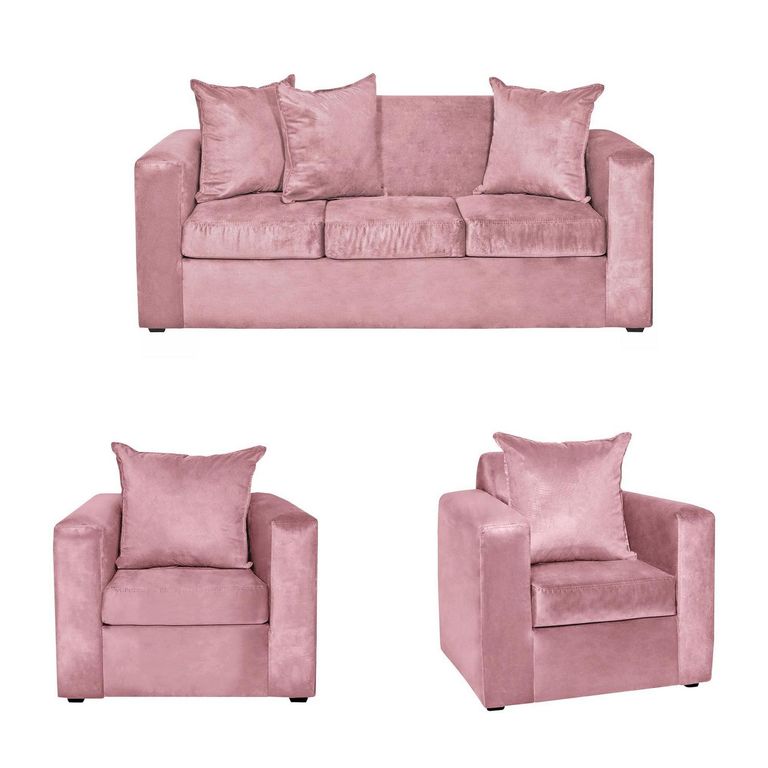 Set de Sofás Marco 3 Cuerpos + 2 Sillones Felpa