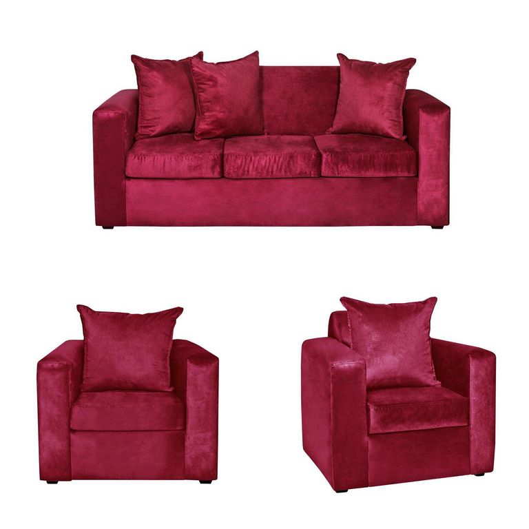 Set de Sofás Marco 3 Cuerpos + 2 Sillones Felpa