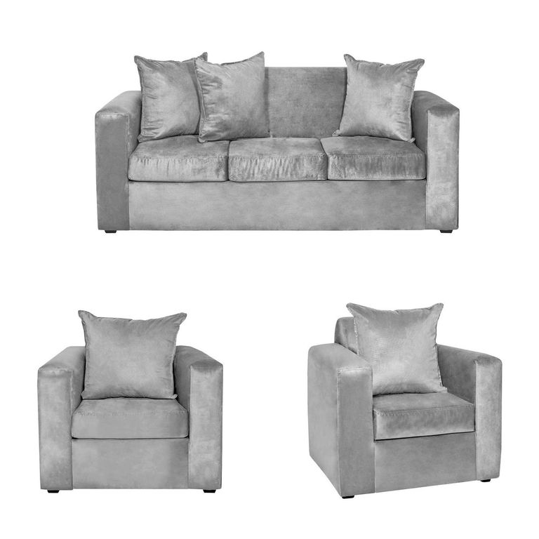 Set de Sofás Marco 3 Cuerpos + 2 Sillones Felpa