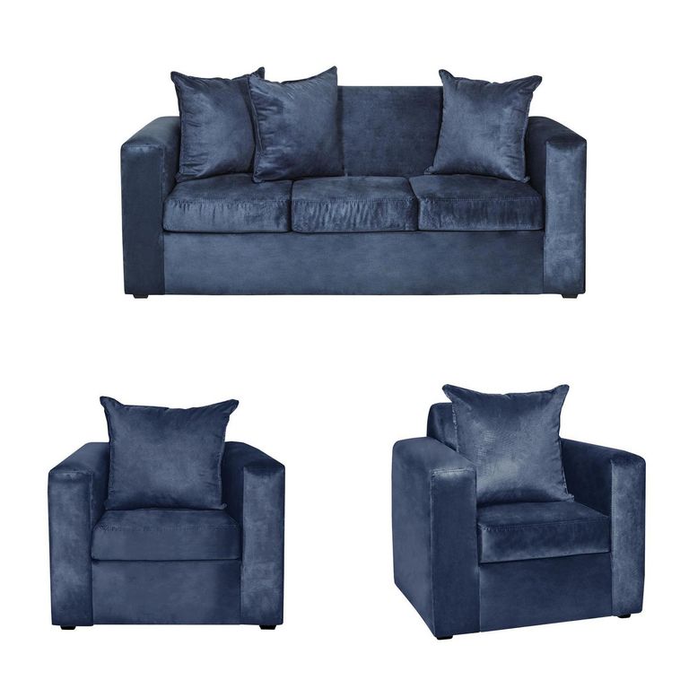 INTERMUEBLES Living 3 cuerpos MARCO 186x94x80 cm Azul