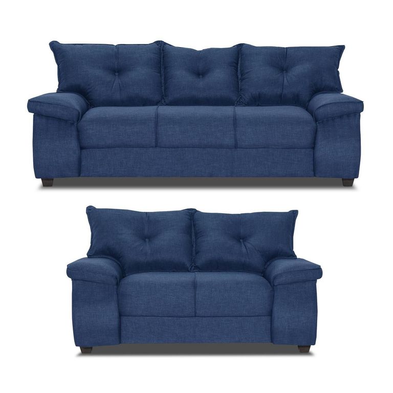 INTERMUEBLES Living 5 cuerpos FORTALEZA 210x90x80 cm Azul