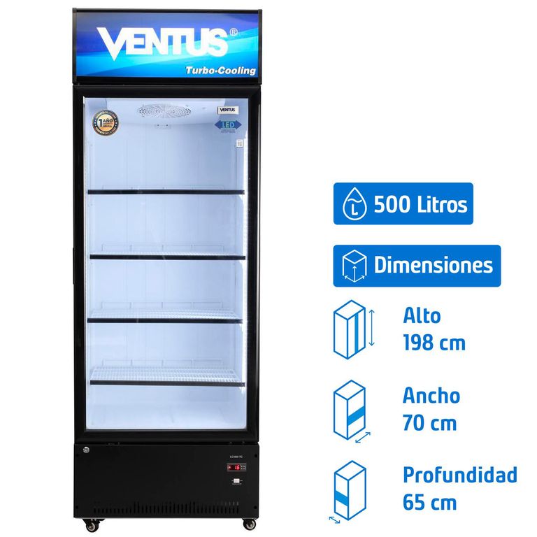 Visicooler 1 pta forzado turbo cooling 500 lts lg-500 tc