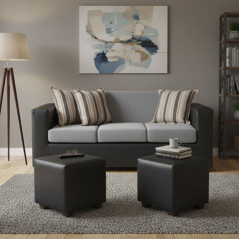 Living 3 cuerpos INVICTUS 186x87x80 cm Gris
