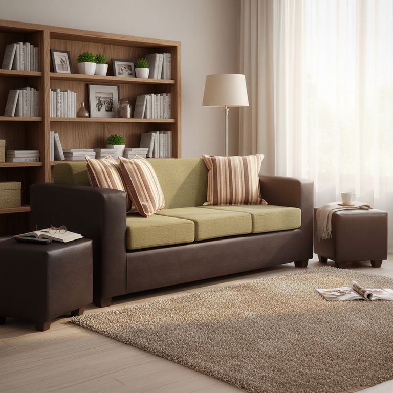 Set de Sofás Invictus 3 Cuerpos + 2 Pouf Tela