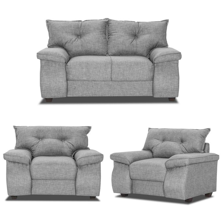 Set de Sofás Fortaleza 2 Cuerpos + 2 Sillones Tela