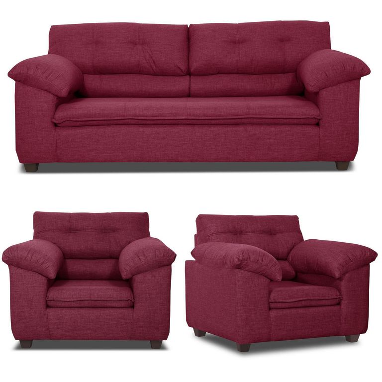 INTERMUEBLES Living 5 cuerpos LIVERPOOL 215x97x85 cm Rojo
