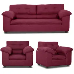 INNOVAMUEBLES - Living 5 cuerpos LIVERPOOL 215x97x85 cm Burdeo