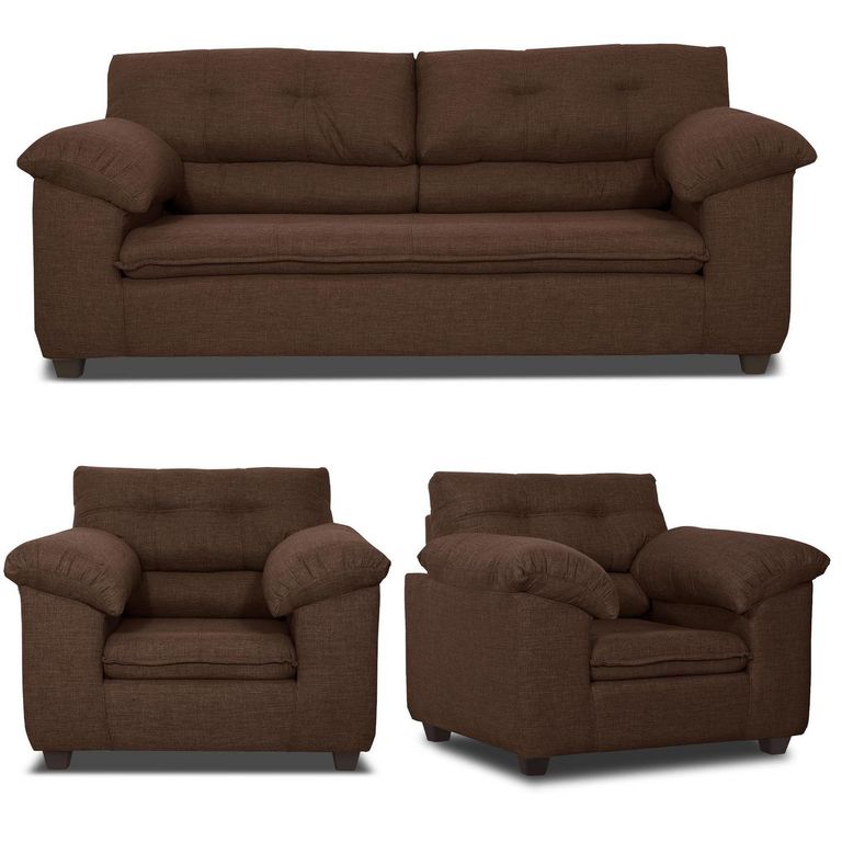 Set de Sofás Liverpool 3 Cuerpos + 2 Sillones Tela