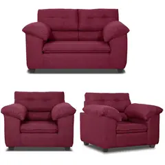 INTERMUEBLES - Living 4 cuerpos LIVERPOOL 154x97x85 cm Rojo