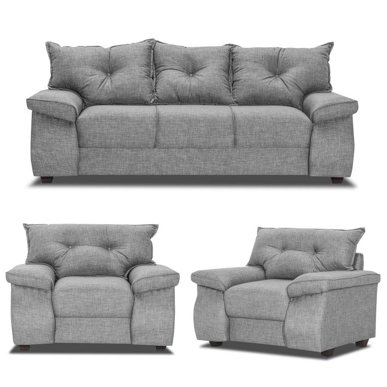 Set de Sofás Fortaleza 3 Cuerpos + 2 Sillones Tela