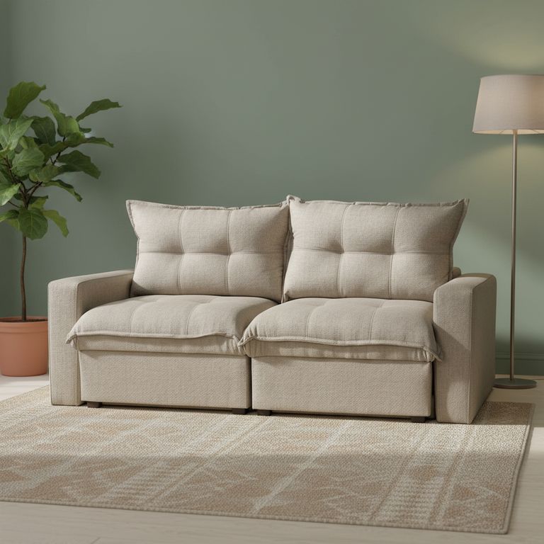 Sofá 2 cuerpos MAGESTIC 203x100x114 cm Beige