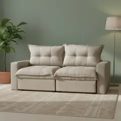 INTERMUEBLES - Sofá 2 cuerpos MAGESTIC 203x100x114 cm Beige