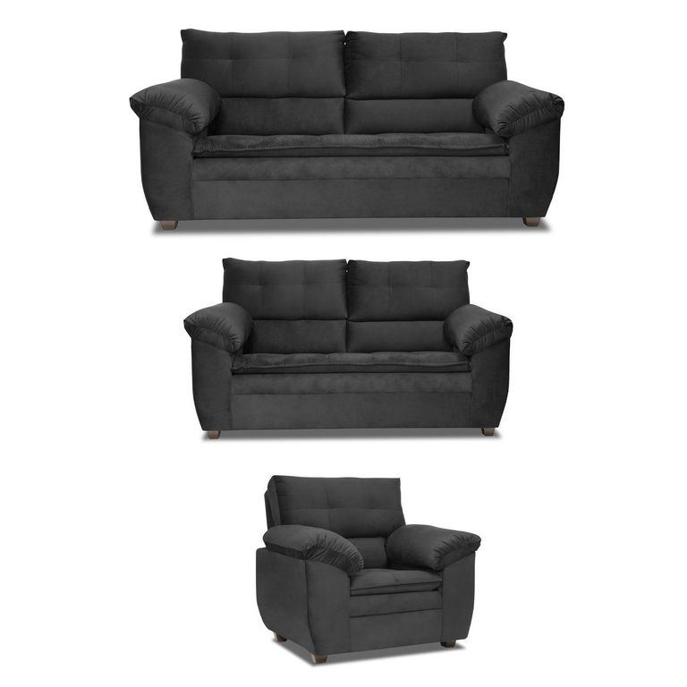 Set de Sofás Liverpool 3 y 2 Cuerpos + Sillón Felpa