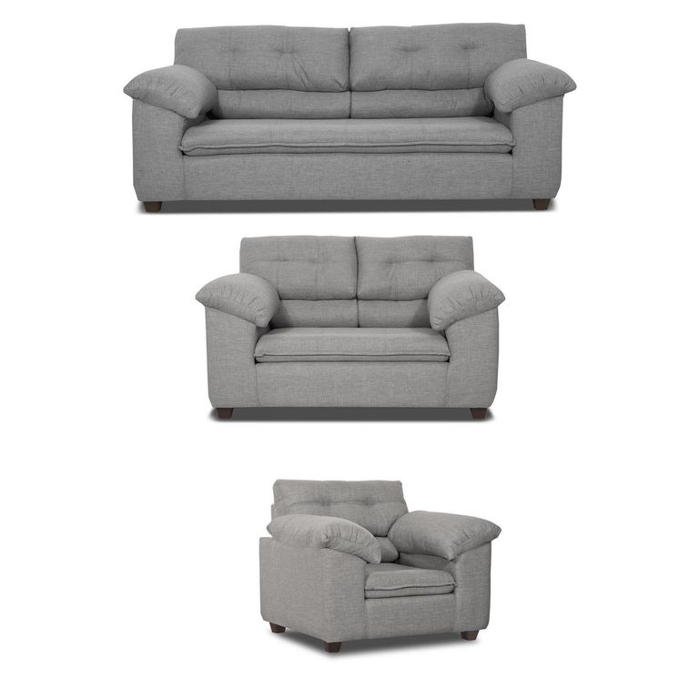 Set de Sofás Liverpool 3 y 2 Cuerpos + Sillón Tela
