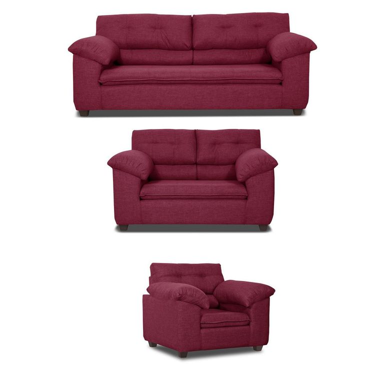 INTERMUEBLES Living 6 cuerpos LIVERPOOL 215x97x85 cm Rojo